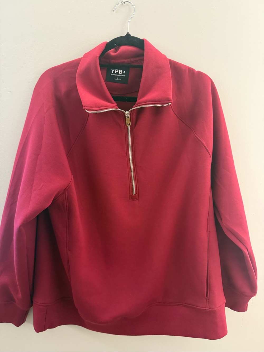 YPB Mens Red Half-Zip Turtleneck Pullover